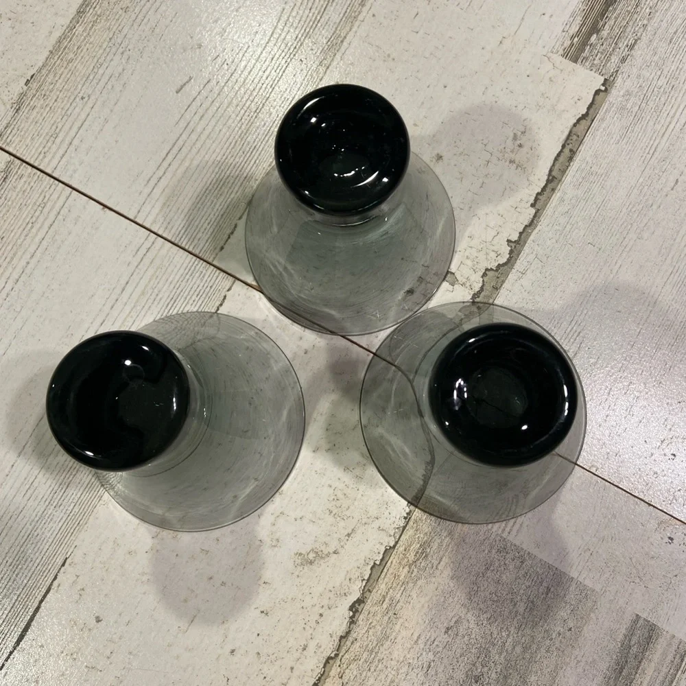 Morgantown Smoke Glass Martini Cocktail 3 Glasses
